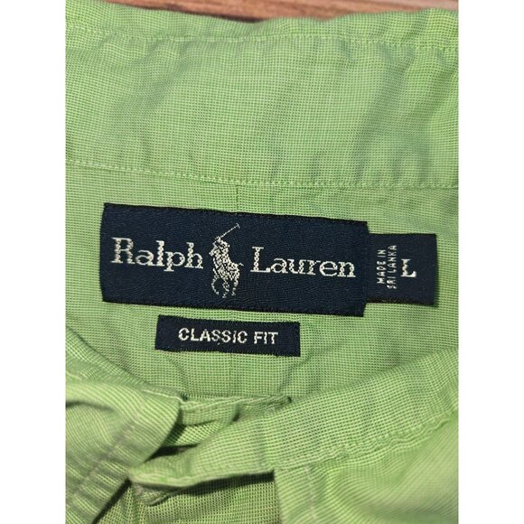 Ralph Lauren Mens Green Classic Fit Button-Down Shirt Large - Picture 4 of 8
